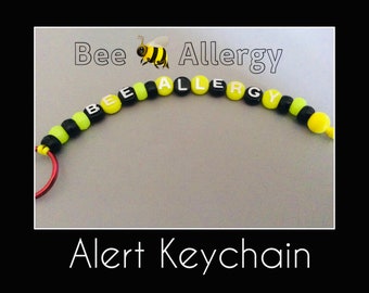 Bee Allergy Alert Keychain