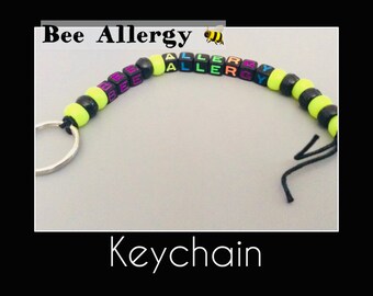 Bee Allergy Alert Keychain