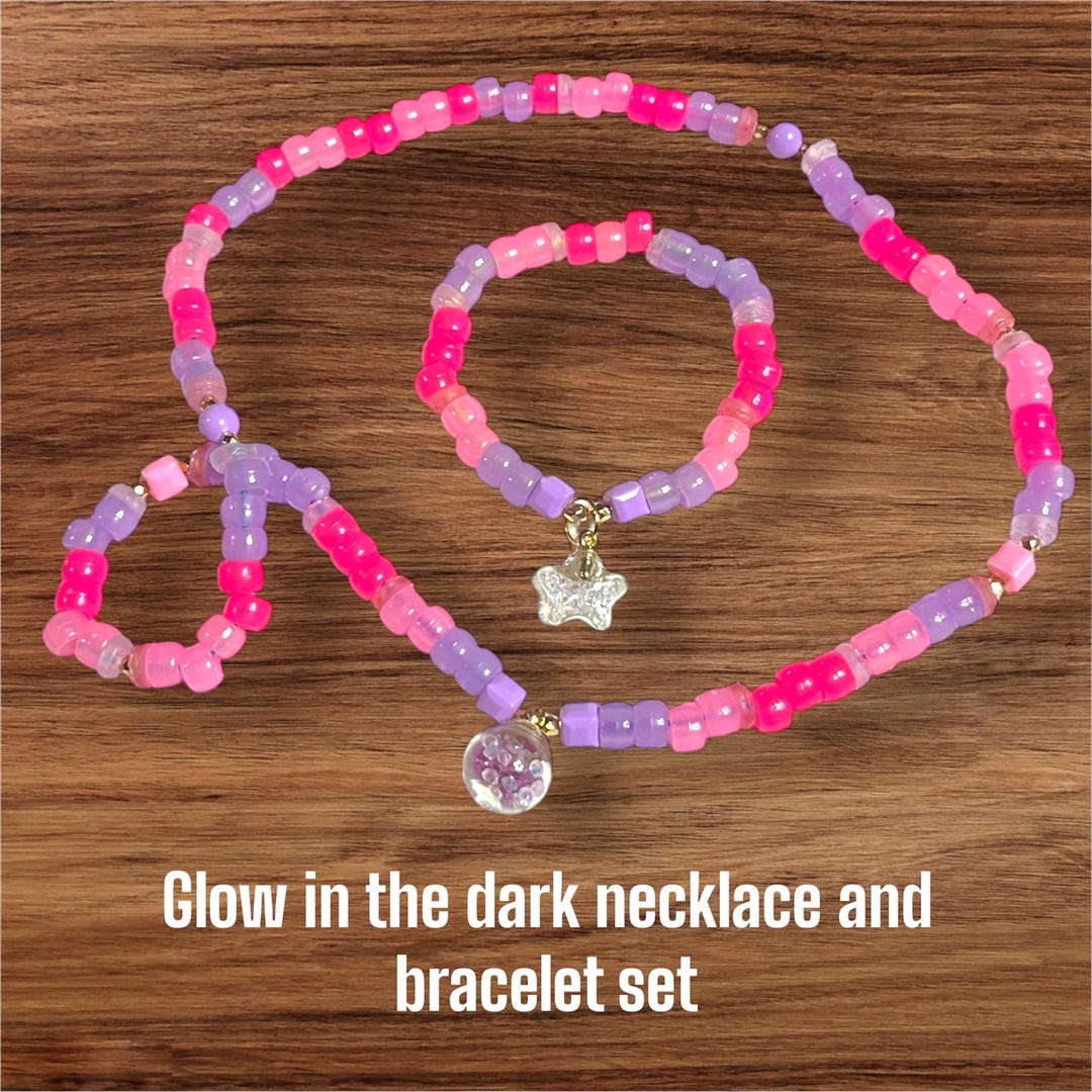 Glow in the Dark Necklace & Bracelet Set #4 - Etsy