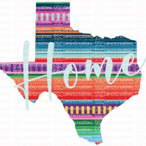 Serape Texas Home sublimation PNG File