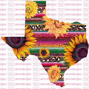 Serape Sunflower Texas sublimation PNG File