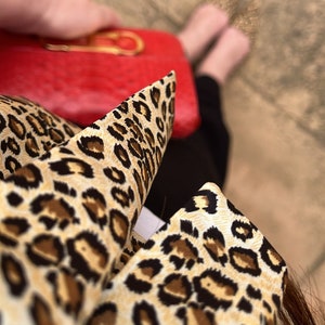pure silk scarf, leopard print scarf, beige brown scarf, silk leopard scarf, best women gift, leopard necklace, scarf tie leopard