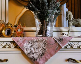 Zestaw serwetek z motywem anioła, różowy Zestaw serwetek z motywem anioła, 4 serwetki w stylu vintage, zestaw 4 różowych serwetek