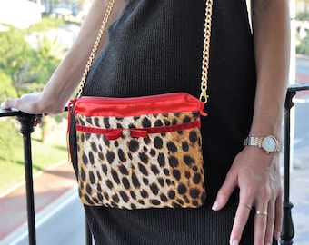 crossbody clutch, leopard print clutch, animal print lover, clutch beach bag, shoulder bag animal, leopard print purse, makeup bag leopard