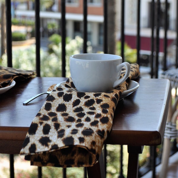 Animal Print Napkins Etsy
