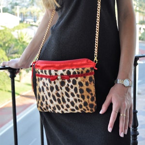 Umhängetasche mit Leopardenmuster, Clutch mit Leopardenmuster, Strandtasche mit Animalprint, Kulturtasche mit Animalprint, Sommer-Umhängetasche mit Leopardenmuster