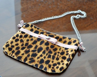 leopard clutch, shoulder clutch bag, strap zipper clutch, leopard print clutch, animal print lover, clutch beach bag, shoulder bag animal