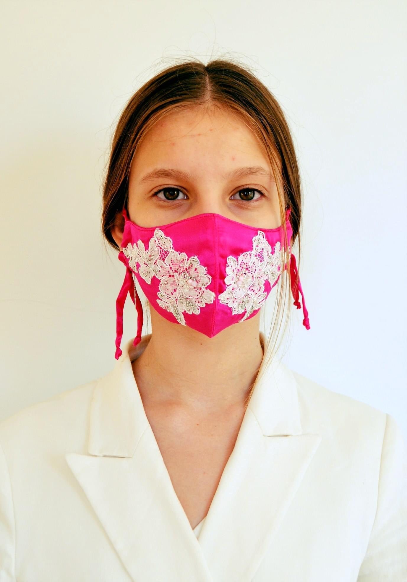 Wedding silky mask bridal silk mask duoble layer mask Etsy