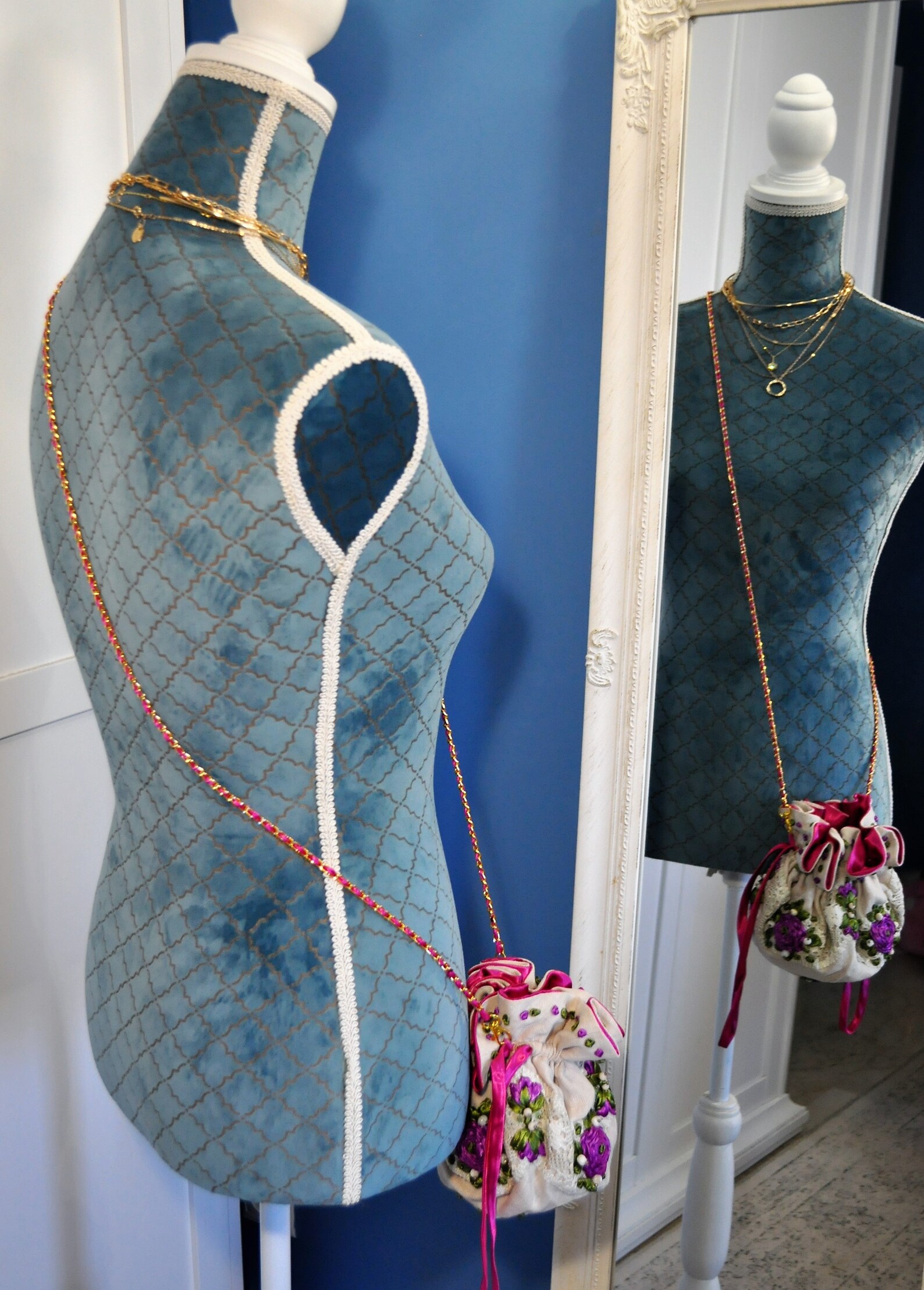 Linen Sack Bag, Linen Rustic Bag, Embroidery Linen Bag, Linen Lace Sack