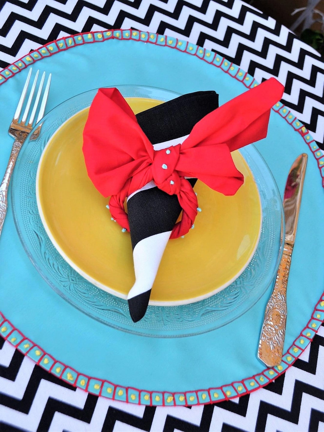 Fabric Napkin Rings Big Bow Napkin Ring Cotton Napkin Ring Etsy