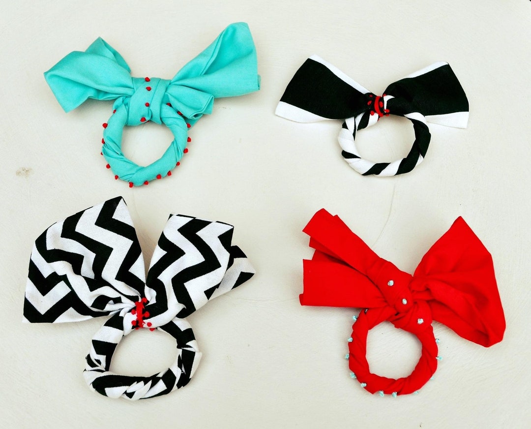 Fabric Napkin Rings Big Bow Napkin Ring Cotton Napkin Ring Etsy