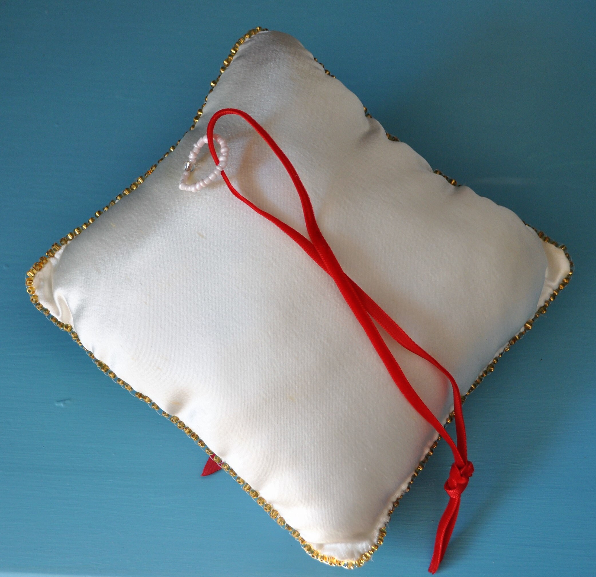 Wedding Rings Pillow Embroidered Pillow Rustic Satin Pillow Etsy