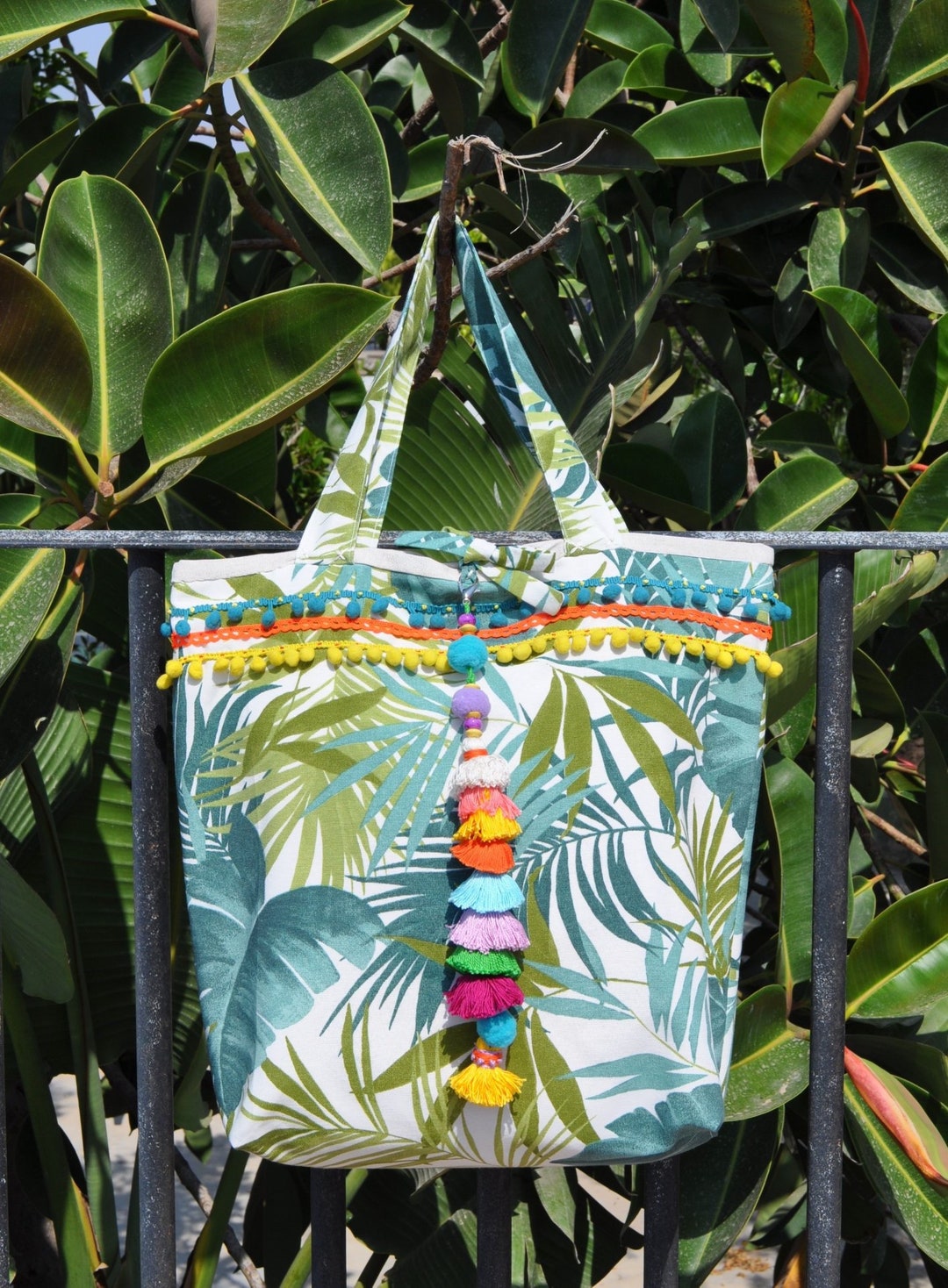 Big Shopper Bag Shopper Beach Bag Big Bag Tropical Tropical - Etsy