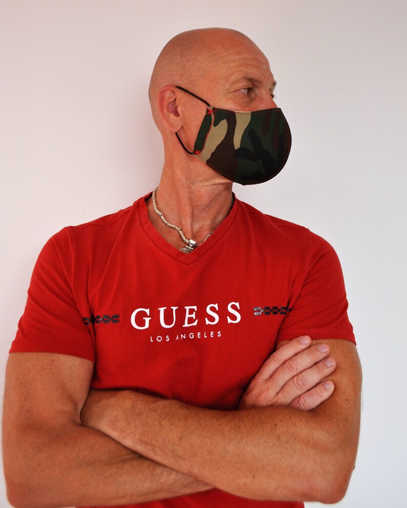 Camouflage Men Mask, British Flag Mask, Duoble Layer Mask, Designer Men