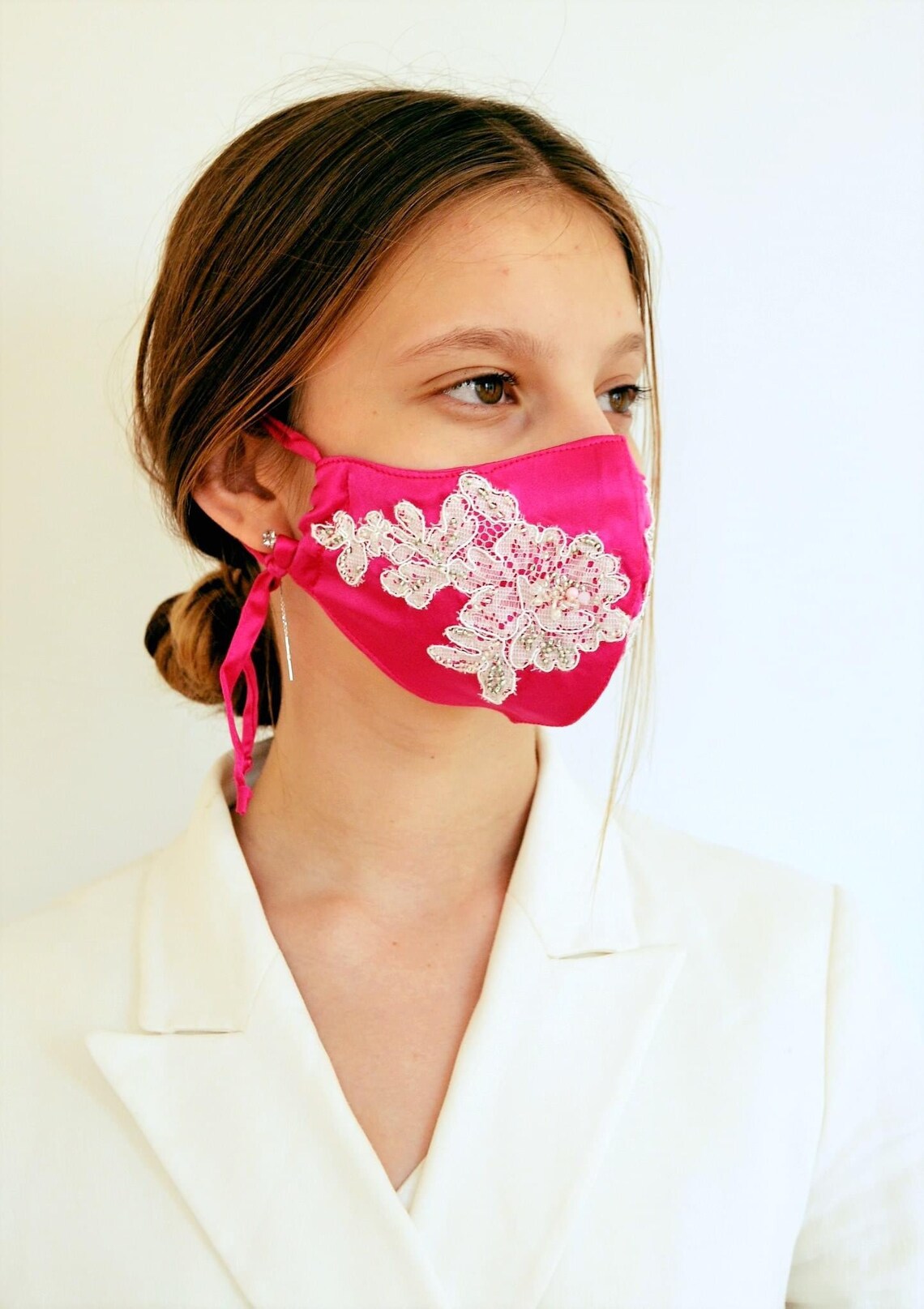 Wedding silky mask bridal silk mask duoble layer mask Etsy