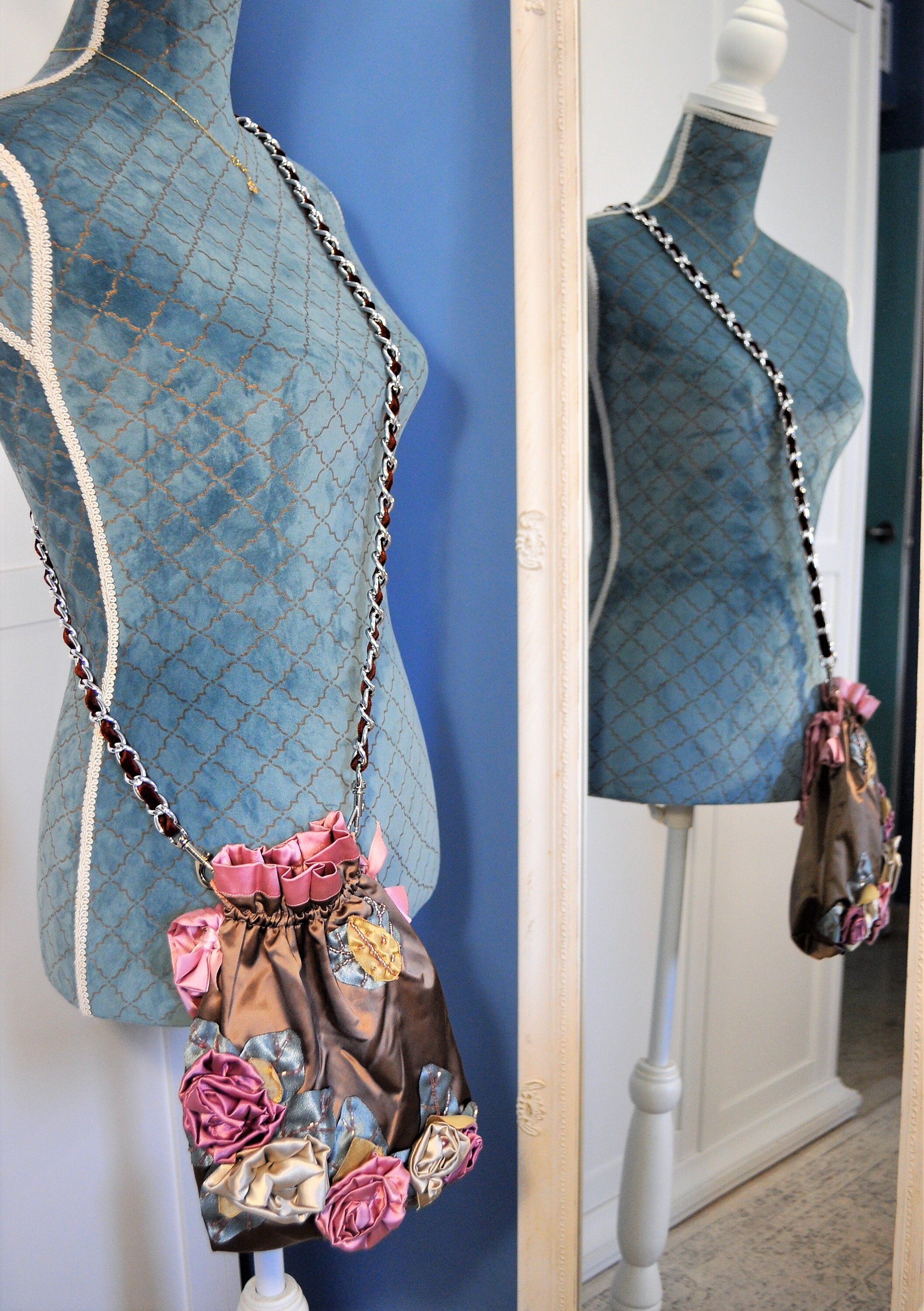 Satin Wedding Bag Jewel Bridal Bag Embroidery Satin Bag -  Israel