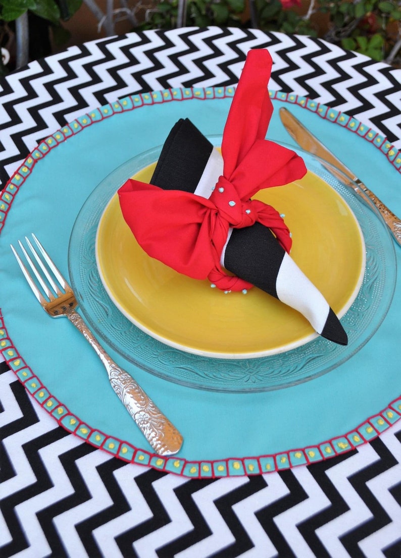 Turquoise Placemats Hand Embroidery Cotton Placemats Dining Etsy