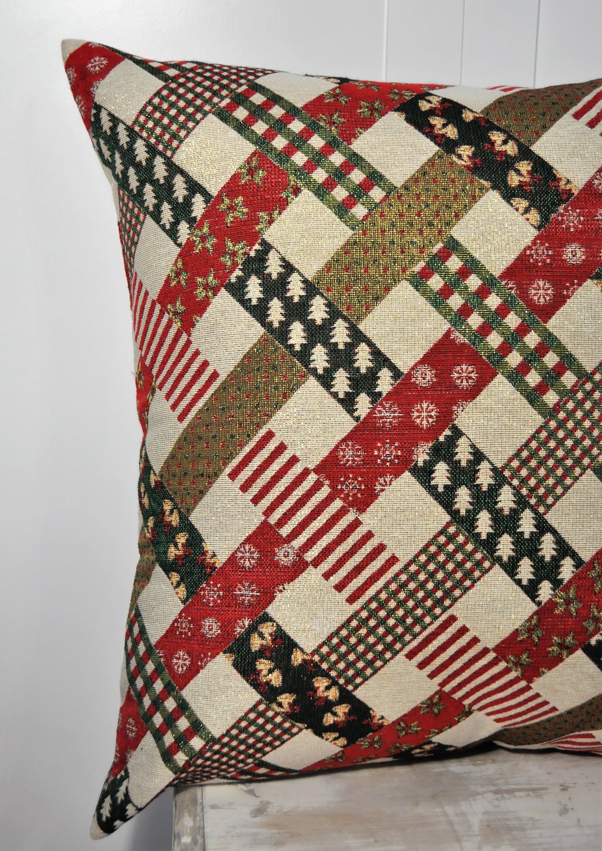 Xmas print cushion xmas tree cushion xmas flowers cushion Etsy