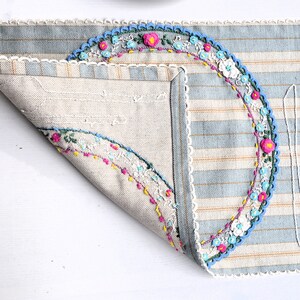 The Botanica Embroidered Bordeaux Placemat and Napkin Set main image 1