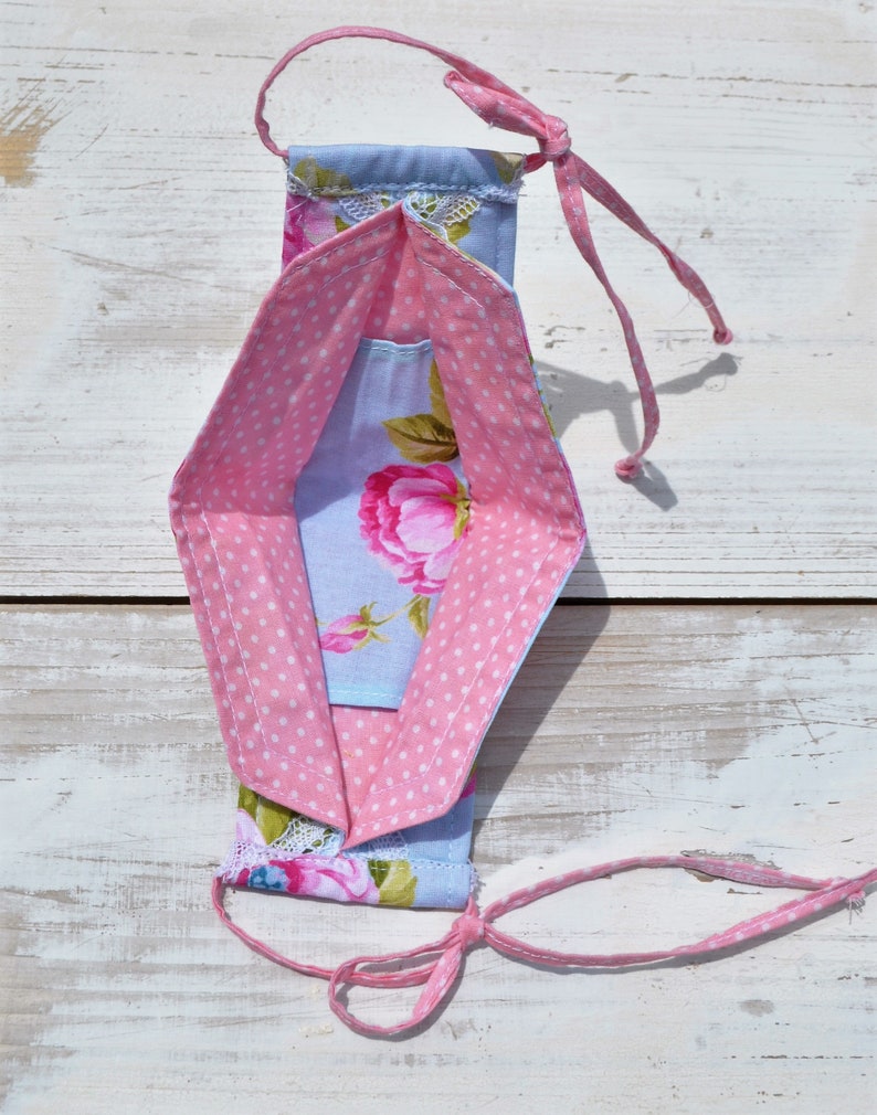 Bridal Rustic Mask Blue Mask Long Ties Duoble Layer Mask Etsy