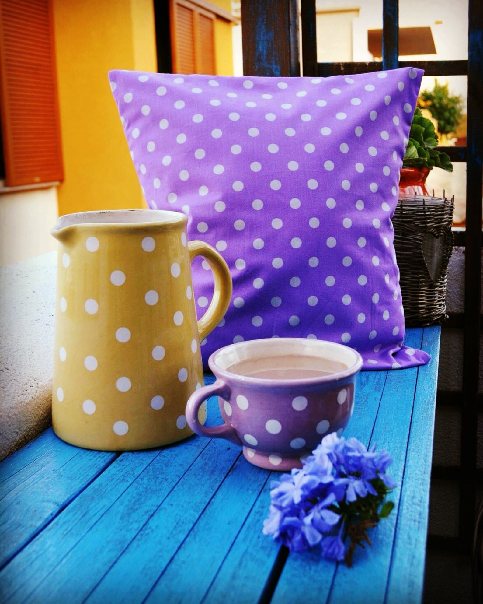 Blue Dotted Cushion Cotton Green Cushion Lilac Cotton Etsy