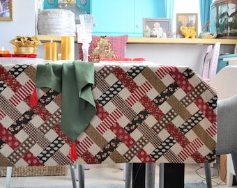 Vintage Poupees Yolande France Rectangular Tablecloth, Reversible
