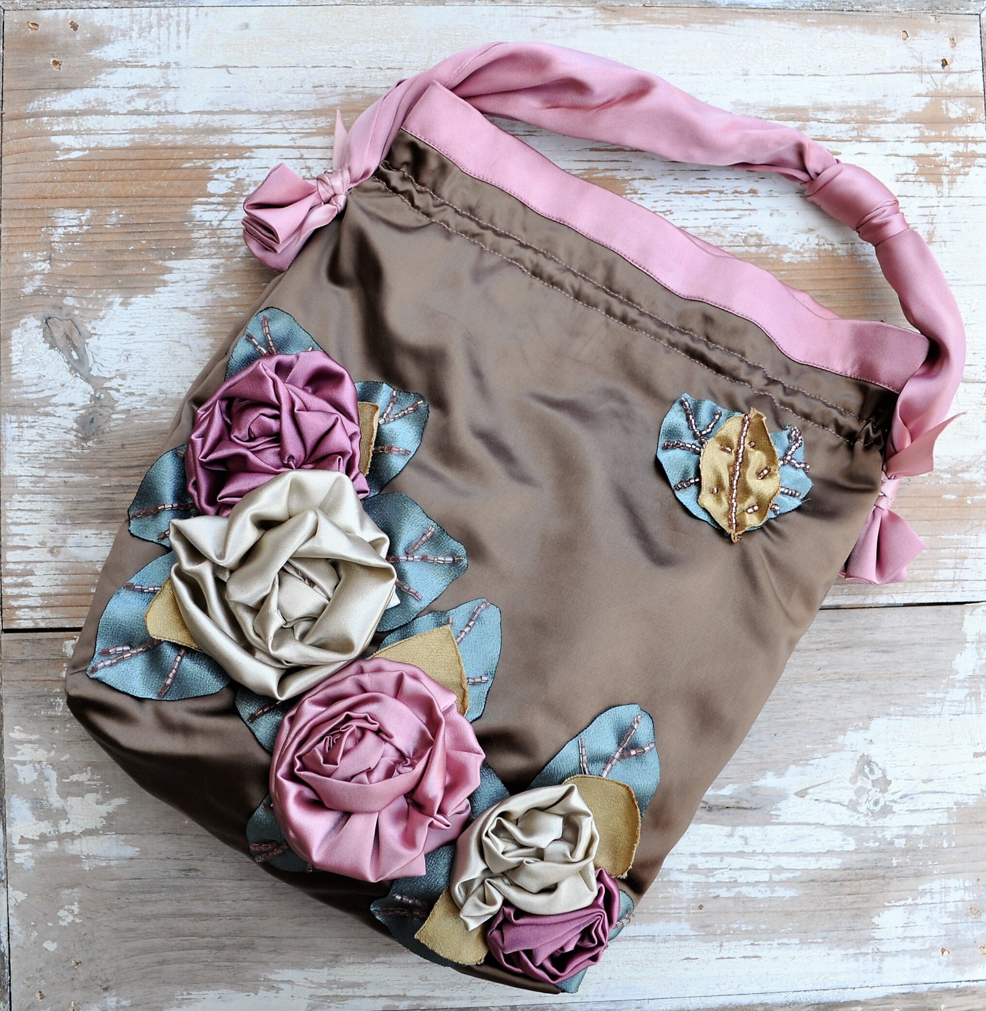 Liz Embroidered Satin Bag main image 0