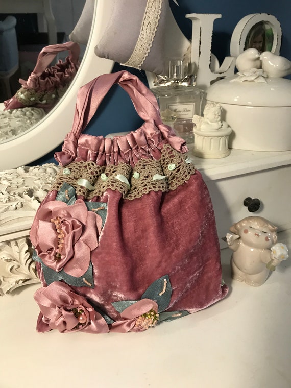 Piccola borsa in velluto di seta borsa da sposa in pizzo di | Etsy Italia