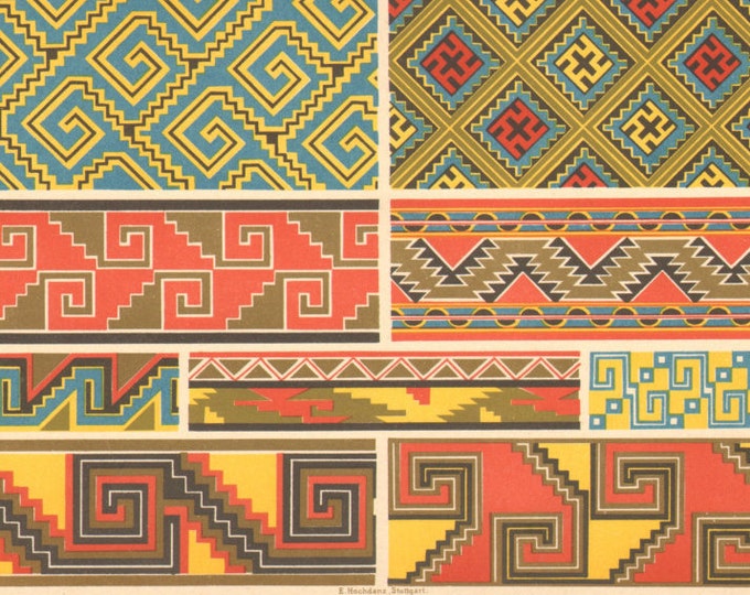 1889 Antique DECORATIVE ARTS Native American Patterns - Etsy