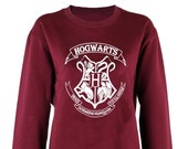 Harry Potter Hogwarts Logo master of death triangle crew neck shirt unisex womens mens ladies  print  sweatshirt