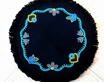 THIS ITEM Is SOLD,  Metis Beadwork, Beaded Display Mat, Beaded accent mat,Floral Beadwork