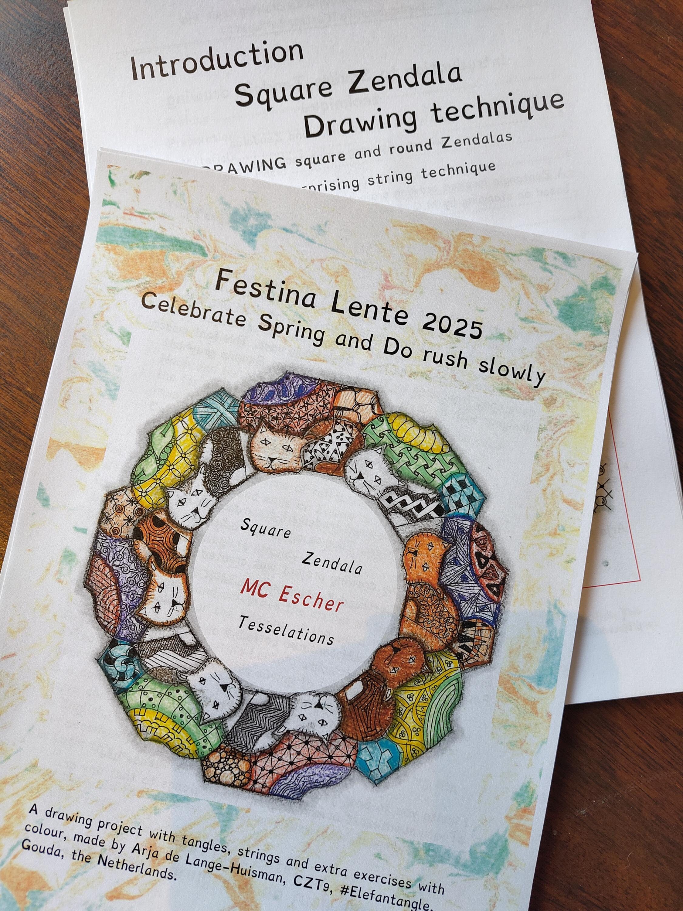 English - Festina Lente 2025 - Celebrate Spring and Do rush slowly - Zentangle inspired project - project book