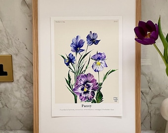 Blommornas språk Penséer Giclée-tryck