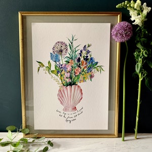 Personalised Peonies in Bum Vase Giclée Print