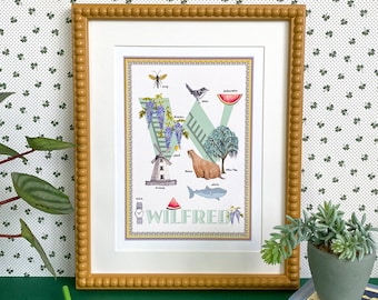Personalised Letter 'W' Giclée Print
