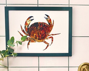 Giclée-tryck med krabba