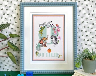 Max Made Me Personalised Letter 'O' Giclée Print