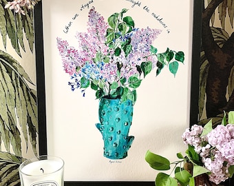 Personligt syrener i kaktus Giclée-tryck