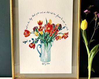 PERSONLIGA Tulpaner som får dig att le Giclée-tryck
