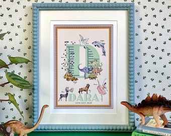 Personalised Letter 'D' Giclée Print