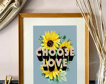 Giclée-tryck med "Välj kärlek"