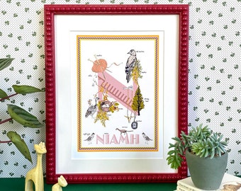 Personalised Letter 'N' Giclée Print