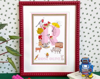Personalised Letter 'R' Giclée Print