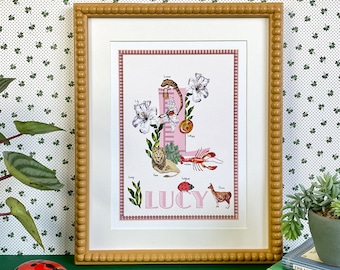 Personalised Letter 'L' Giclée Print