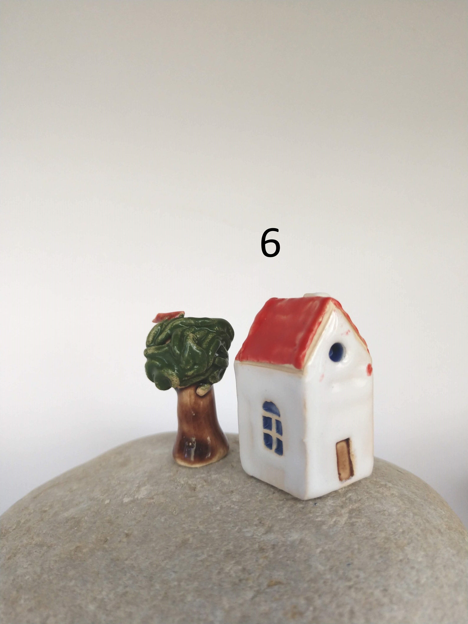 White little ceramic house tiny houses ceramic and pottery Etsy