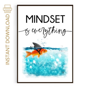 Mindset is everything, school psychologist print | Quotes about life | Mindfulness gift | Mindset print