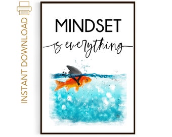 Mindset is everything, school psychologist print | Quotes about life | Mindfulness gift | Mindset print