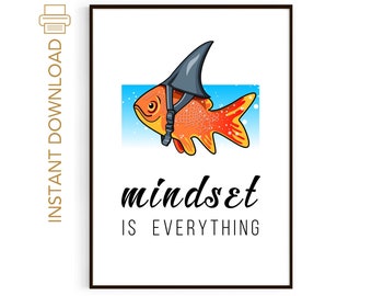 Mindset is everything, school psychologist print | Quotes about life | Mindfulness gift | Growth Mindset
