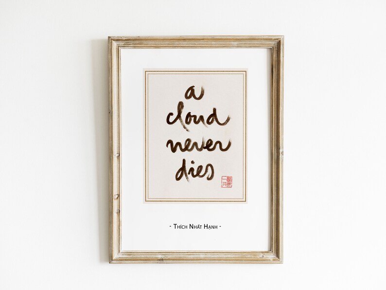 A Cloud Never Dies Printable Poster Thich Nhat Hanh Tribute