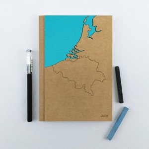 Carnet de voyage en Belgique, Bruxelles, cadeau personnalisé en Belgique, carnet de cartes de la Belgique
